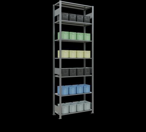Actual product image Schulte Lagertechnik MULTIplus85 boltless basic shelving system with length ledgers