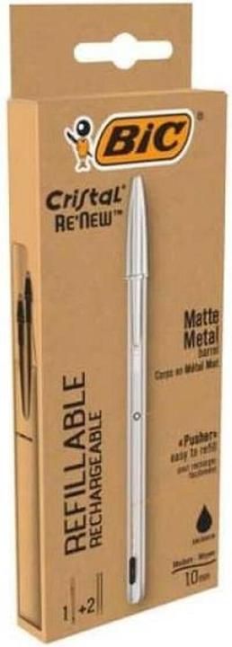 Actual product image Bic Biros Cristal RE'NEW, black (Silver, 1 x)
