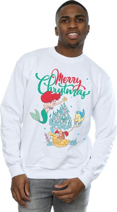Actual product image Disney Mens Princess Ariel Merry Christmas Sweatshirt (L)
