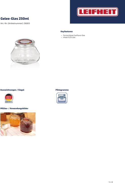 Immagine prodotto Leifheit Vasetto di marmellata (1 pz., 0.25 l)