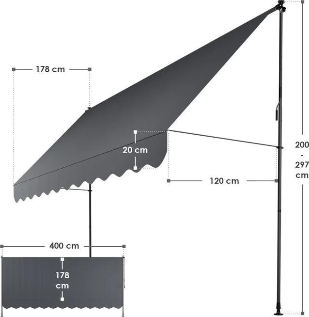 Immagine prodotto Juskys Klemmmarkise Kapstadt (4 m)