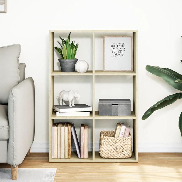 Immagine prodotto VidaXL Divisorio per ambienti Libreria Scaffale in piedi Scaffale per ufficio Scaffale a cubo Rovere Sonoma (69,5 x 29 x 103,5 cm)