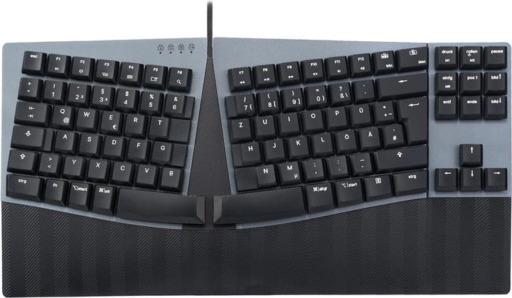 Produktbild Perixx PERIBOARD-335 DE BL, Kabelgebundene ergonomische mechanische kompakte Tastatur - flache blau (DE, Kabelgebunden)