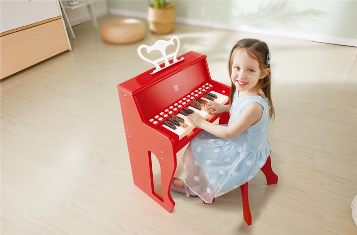 Immagine prodotto Hape Pianoforte a tasti illuminati con sgabello, rosso FSC