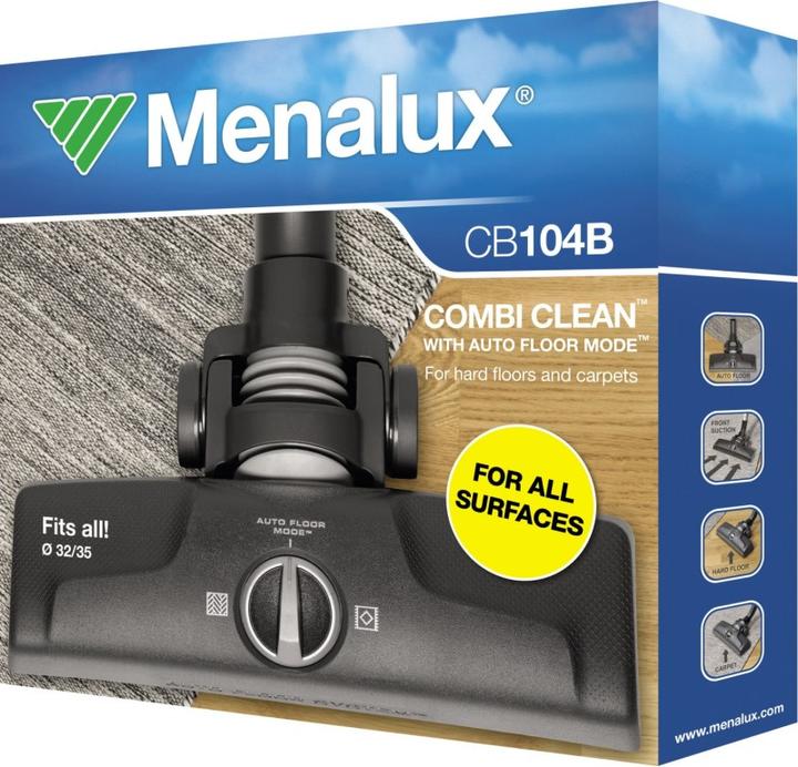 Actual product image Menalux CB 104B CombiClean, Combi nozzle, with 32-35 mm adapter, for AEG, Rowenta, Miele, Sieme, etc.