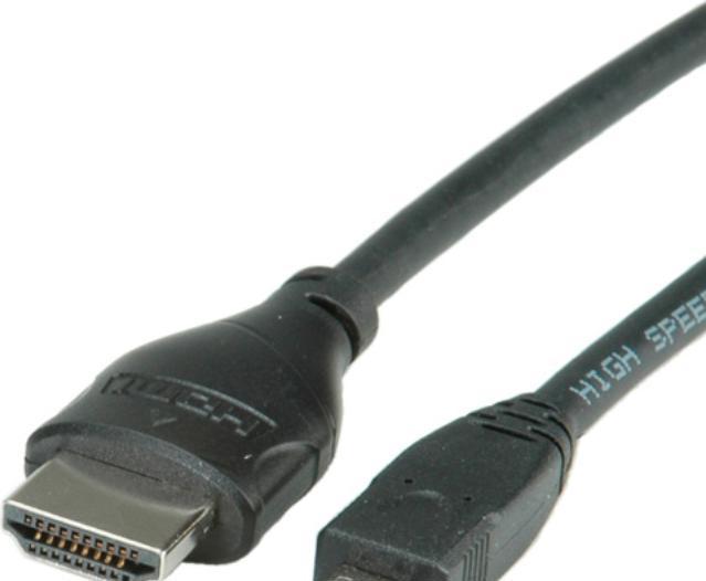 Actual product image Roline micro HDMI (Typ D) — HDMI (Typ A) (2 m, HDMI)