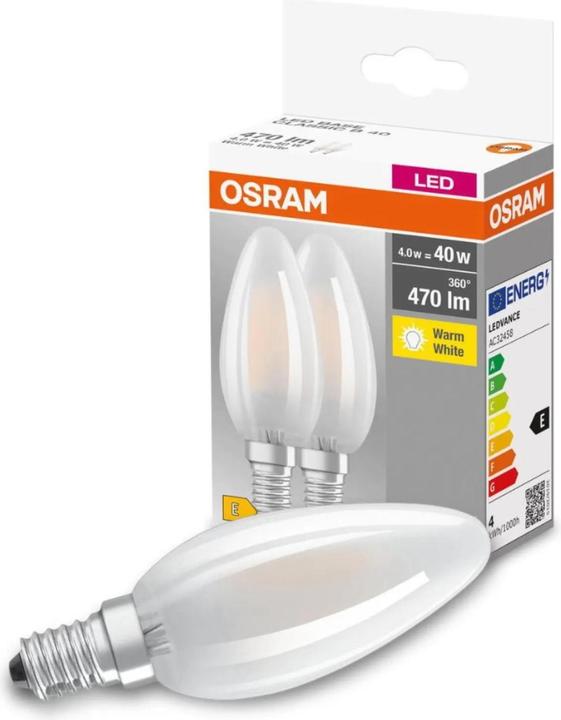 Actual product image Osram Led Base Classic B (E14, 4 W, 470 lm, 2 x, E)