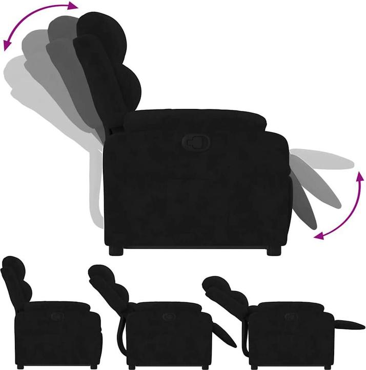 Image du produit VidaXL Fauteuil Relax Releveur Fauteuil Téléviseur Fauteuil Relax Noir Velours