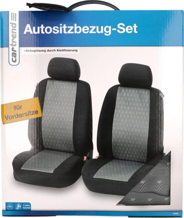 Produktbild Cartrend Sitzbezug-Set Frontsitze sw/gr 6tlg