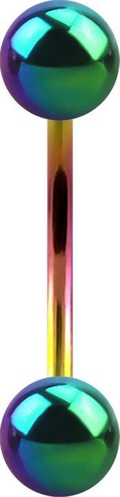 Produktbild Star Piercing Micro Banane farbig mit zwei Kugeln (Chirurgenstahl 316L, ohne Messing)