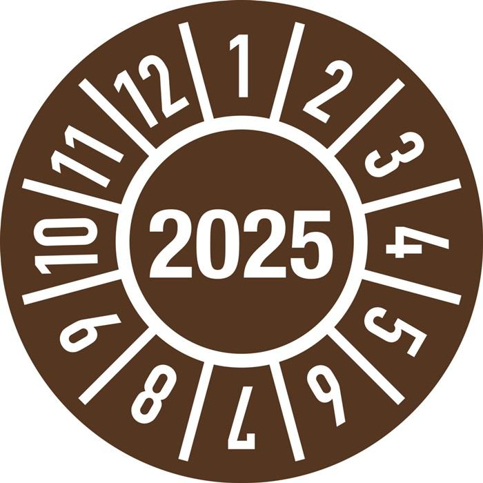 Produktbild HP Autozubehör Einjahresprüfplakette Ø 15 mm Jahr 2025 mit Monaten Folie