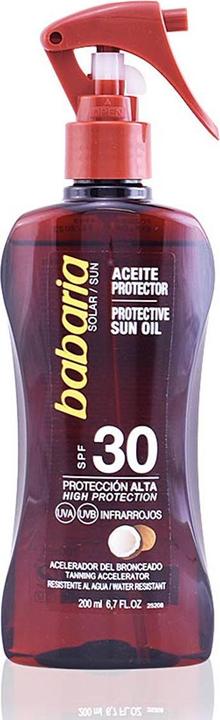 Actual product image Babaria SPF 30 Protective Sun Oil With Coconut Oil (Suntan oil, SPF 30, 300 ml)