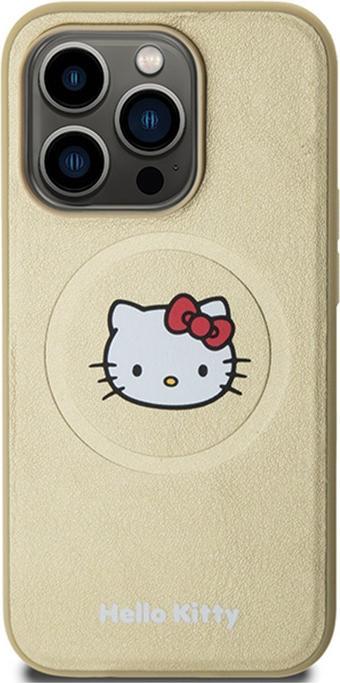 Produktbild Hello Kitty HKHMP13XPGHCKD iPhone 13 Pro Max 6.7" złoty/gold hardcase Leather Kitty Head MagSafe (Apple iPhone 13 Pro Max)