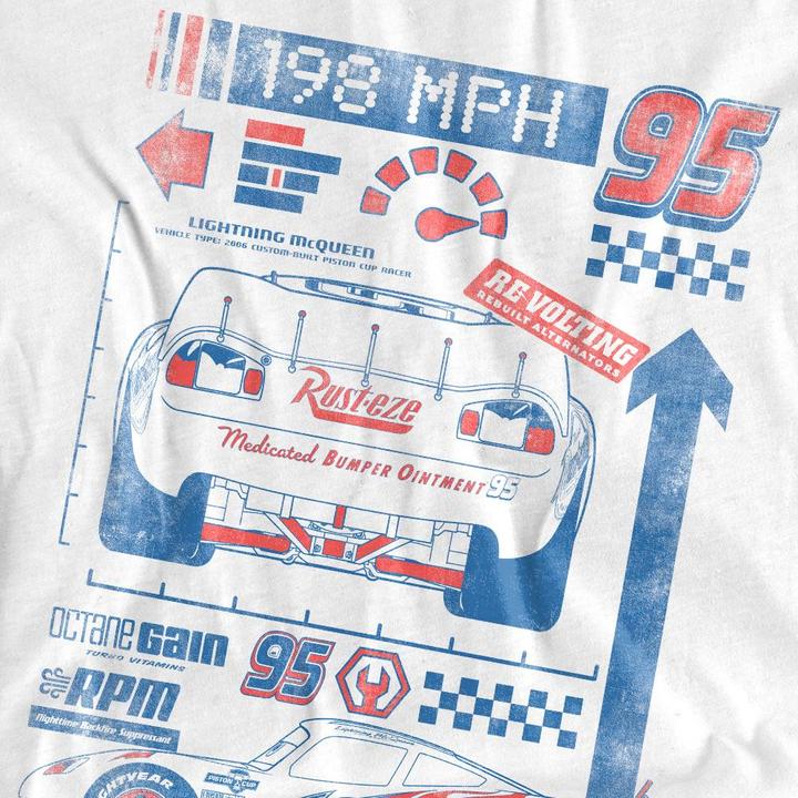 Actual product image Cars Unisex Adult 198 MPH Lightning McQueen T-Shirt (L)