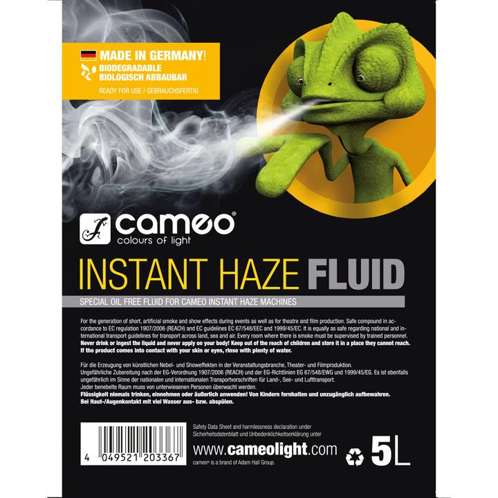 Image du produit INSTANT HAZE FLUID 5 L Liquide spécial sans huile (Liquide de brouillard)