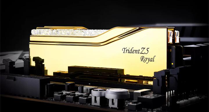 Immagine prodotto G.Skill DIMM 32 GB DDR5-6400 (2x 16 GB) dual kit (oro, F5-6400J3039G16GX2-TR5G, Trident Z5 Royal, INTEL XM (2 x 16GB, 6400 MHz, RAM DDR5, DIMM)