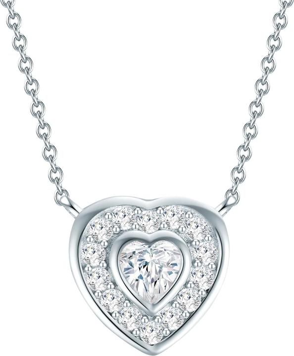 Immagine prodotto Rafaela Donata Donna Cuore in argento Sterling Zirconia Argento 40,0 cm Catena Base + 5,0 cm Estensione - 33774 (Argento, 40 - 45 cm)