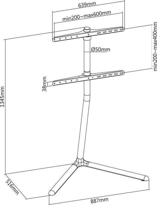 Actual product image Nedis TV floor stand (Universal, 70", 40 kg)