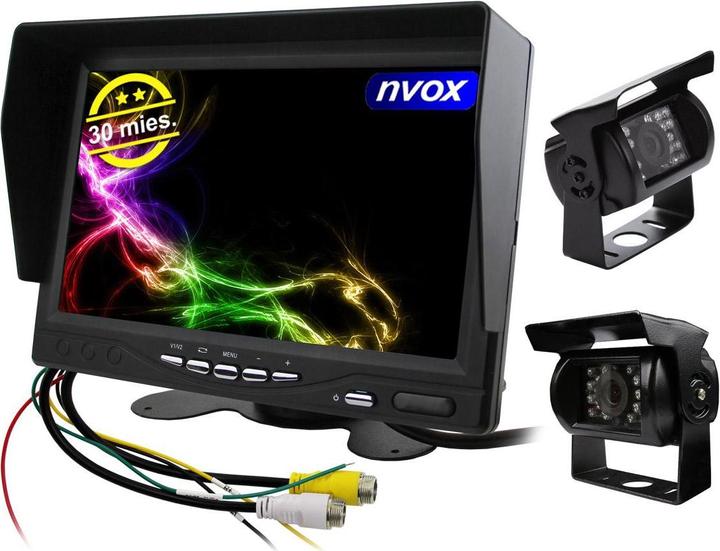 Immagine prodotto Nvox Monitor auto lcd da 7 pollici 4pin 12v 24v e 2 telecamere