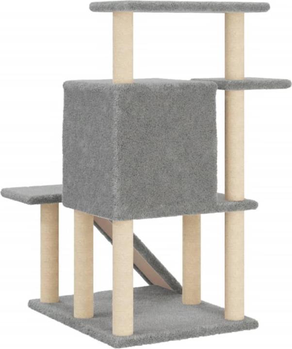Produktbild VidaXL Kratzbaum mit Sisal-Kratzsäulen Hellgrau 97 cm,Farbe (97 cm, Hellgrau)