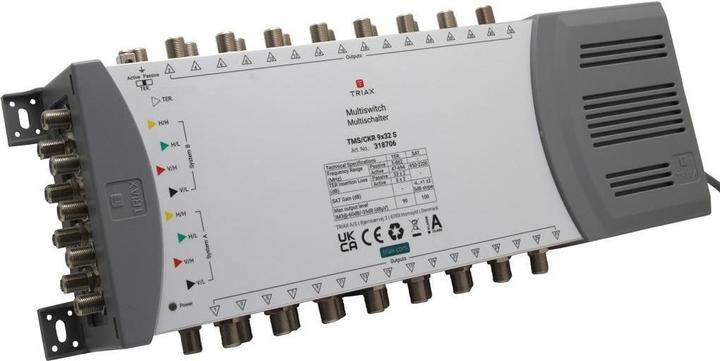 Actual product image Triax TMS/CKR 9x32 S SAT Multiswitch Inputs (multiswitch): 9 (8 SAT/1 terrestrial) Subscribers (Multi switch)