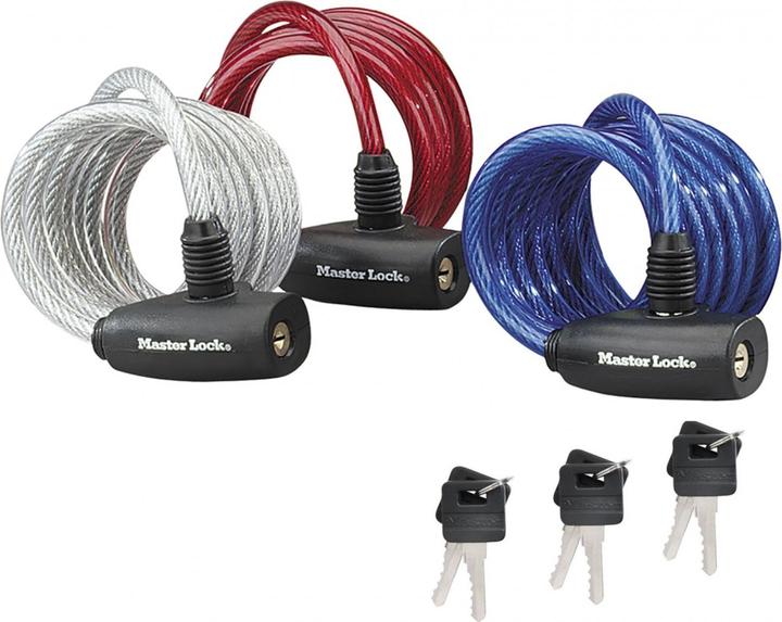 Actual product image Master Lock Spiral cable lock set 3-piece (180 cm)