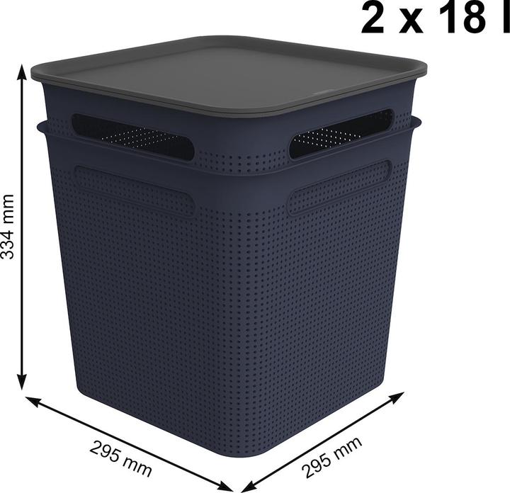 Produktbild Rotho 2er Set Boxen mit Deckel 18 l BRISEN (18 l)