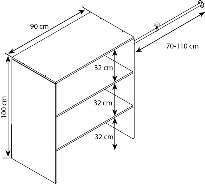 Actual product image VCM Open closet shelf Dacho ll (90 x 50 x 100 cm)