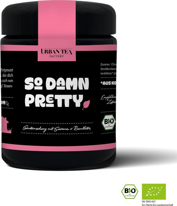 Urban Tea Factory So Damn Pretty - Green tea blend with guarana & rose petals - organic glass