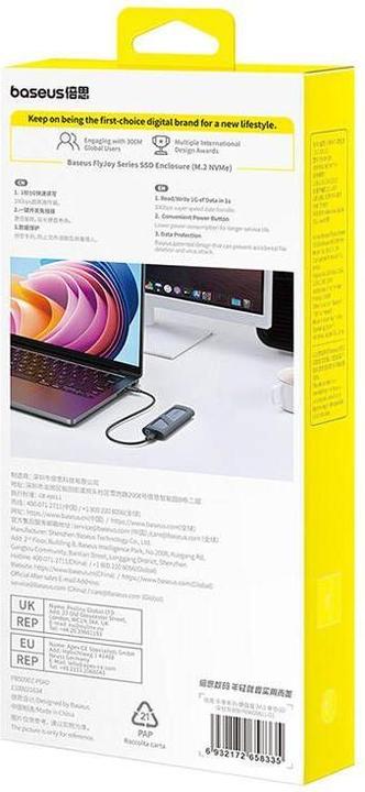 Image du produit Baseus Boîtier SSD FlyJoy Series (M.2 NVMe) Gris Espace (M.2 2242)