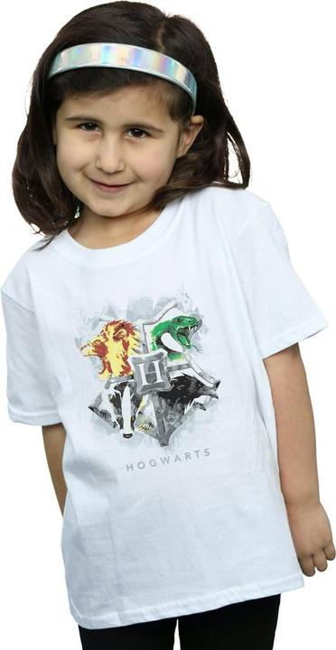 Actual product image Girls Hogwarts Painted Crest Cotton T-Shirt (140, 146)