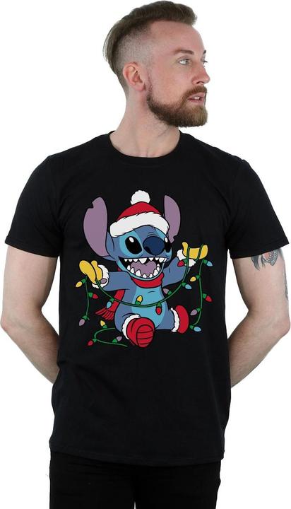 Immagine prodotto Disney Lilo And Stitch Christmas Lights Maglietta Uomo (L)