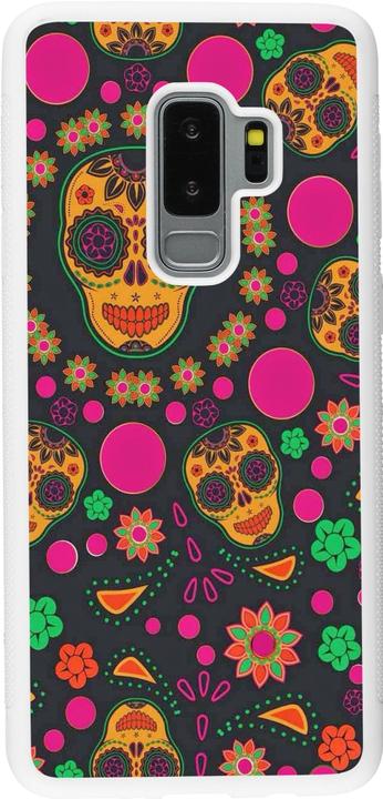 Produktbild PhoneLook Hülle Silikon weiss Halloween 22 colorful mexican skulls (Samsung Galaxy S9+)