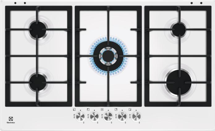 Produktbild Electrolux KGS9536W Weisser Einbau-Gasherd (87 cm) 5 Herd(e)