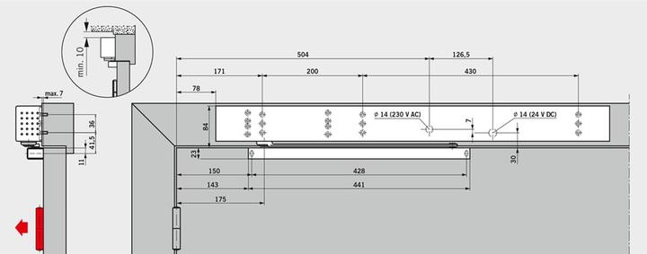 Actual product image Dormakaba Freewheel door closer TS 99 FLR / FLR-K Contur Design (Indoor)