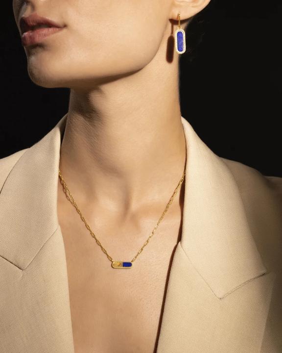 Produktbild Charles Garnier Ohrringe aus vergoldetem Silber, Lapislazuli, Zirkonoxid