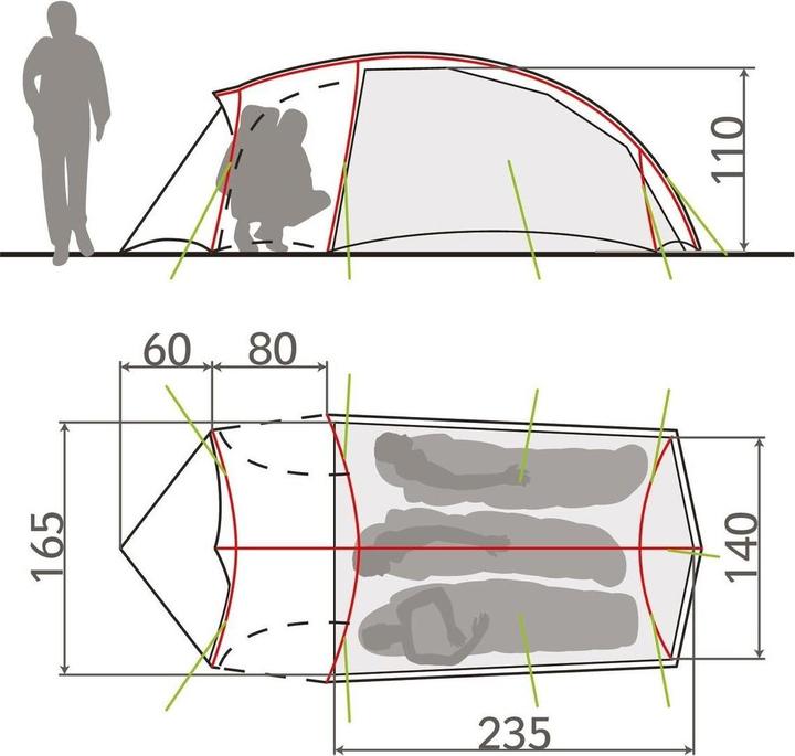 Image du produit Vaude Hogan SUL XT (Tente tunnel, 2.07 kg, 3 personnes)