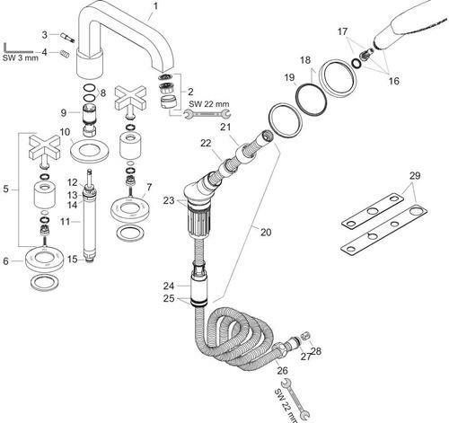 Produktbild Axor Citterio 4-Loch Wannenrandarmatur mit Kreuzgriffen