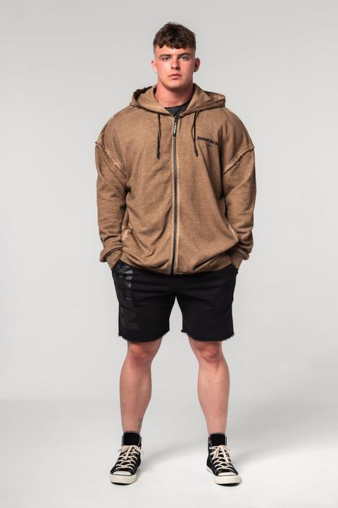Produktbild Nebbia Washed-off Hoodie mit Reissverschluss Gym Bro 362 - light brown (L)