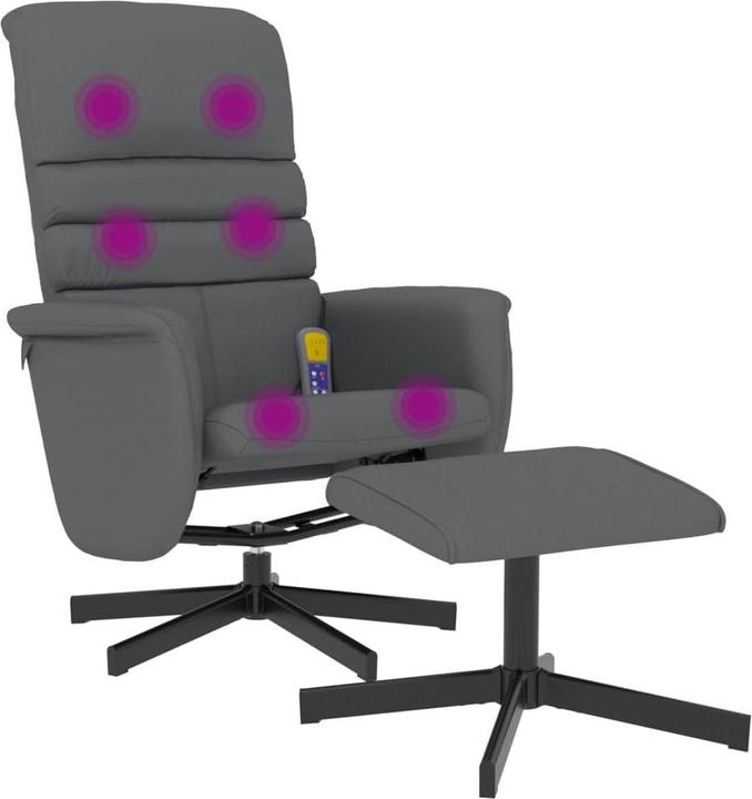 Produktbild VidaXL Massagesessel mit Fusshocker Grau Kunstleder,Farbe