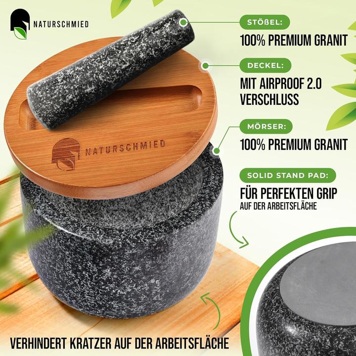 Produktbild Naturschmied Mörser mit Stössel und Deckel