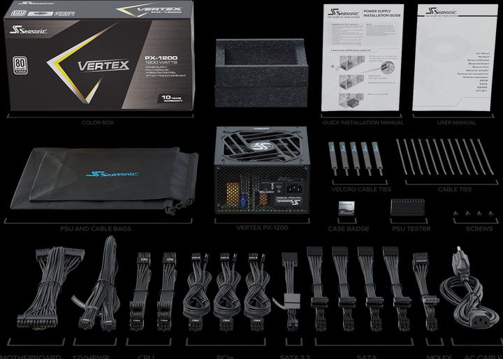 Actual product image Seasonic Vertex PX-1200 1200W ATX30 VERTEX PX-1200 (1200 W)