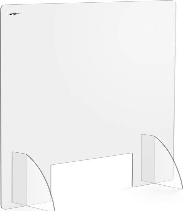 Produktbild Uniprodo Spuckschutz Acrylglas 95x80 cm Niesschutz Durchreiche 30x10 cm Thekenaufsatz (95 cm, 80 cm)