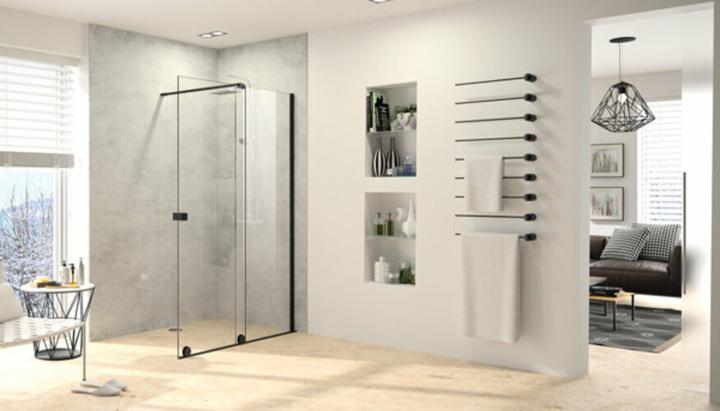 Produktbild Hüppe Xtensa pure Walk-In Gleittür 1teilig, mit festem Segment, Breite:180cm, Anschlag rechts, Que (211 cm, 108 cm, 22 cm)