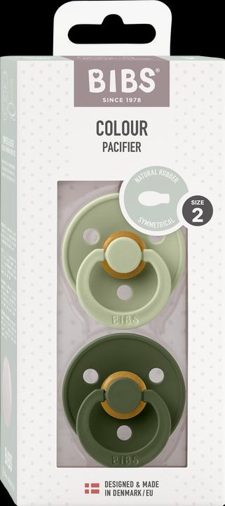 Actual product image Bibs Schnuller Colour Symmetrischer Sauger Sage & Hunter Green 6-18 Monate, 2 Stk. (2 x, 6 - 18 M.)