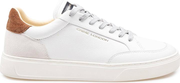 Crime London Crime leather sneakers white and tan color