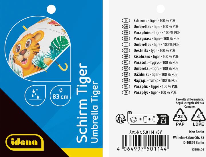 Produktbild Idena Schirm Tiger Ø83x66cm