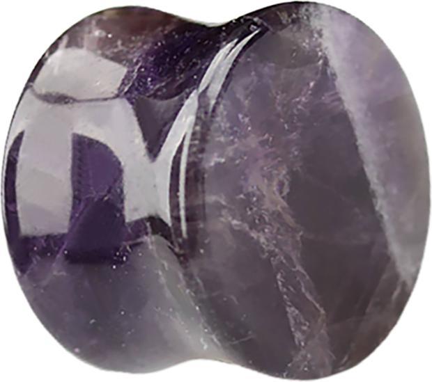 Star Piercing Flared Plug aus Amethyst Stein (ohne Messing, Mineralisch)