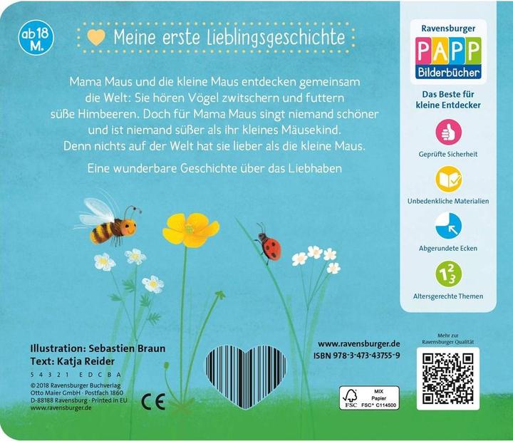 Image du produit Ravensburger Meine erste Lieblingsgeschichte: Ich hab dich lieb, kleine Maus (Allemand, Katja Reider, Sébastien Brown, 2018)