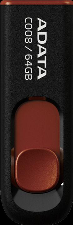 Produktbild Adata USB 2.0 Stick C008 Black/Red 64GB (64 GB, USB-A, USB 2.0)